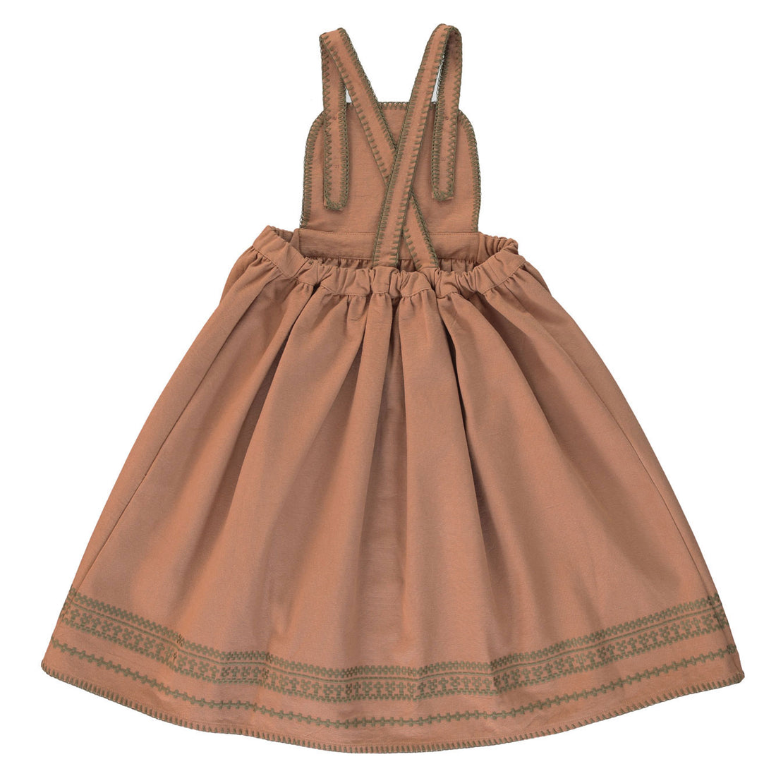 Bebe Organic Dusty Coral Rosel Apron Dress Ladida Bebe Organic Dusty Coral Rosel Apron Dress Ladida