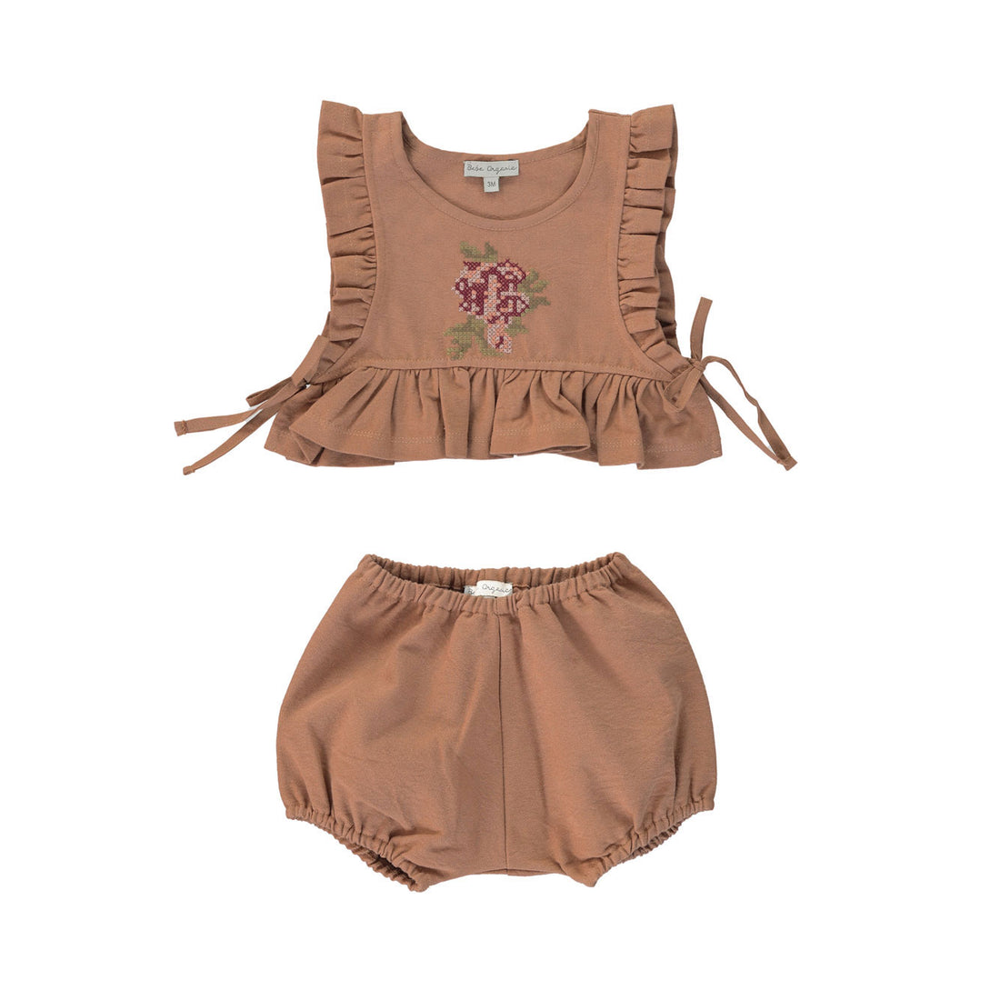 Bebe Organic  Dusty Coral Baby Rosel Set