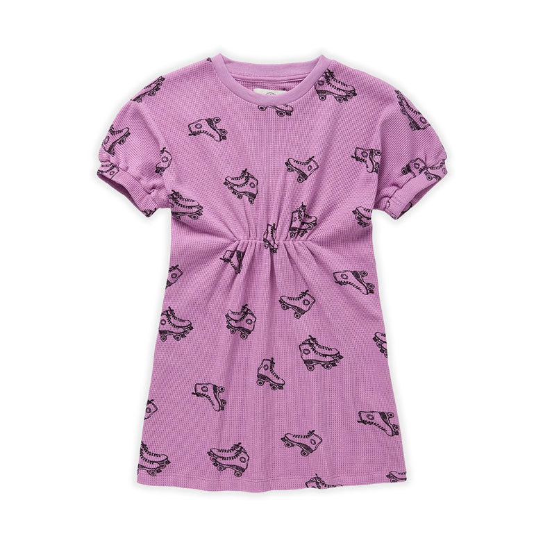 Sproet and Sprout Purple Dress Smock- Rollerskates Print