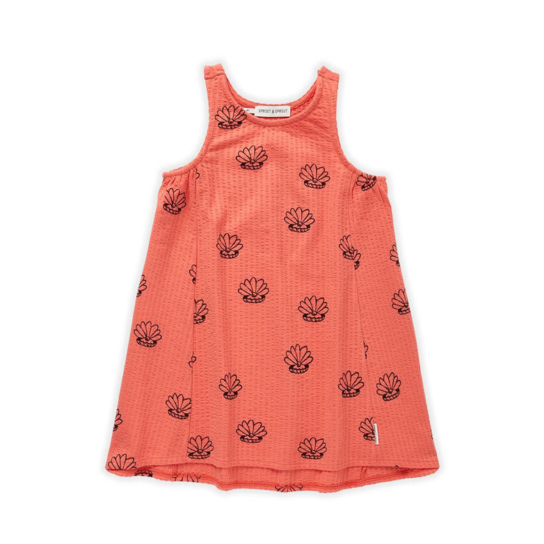 Sproet and Sprout Coral Loose Dress- Shell Print