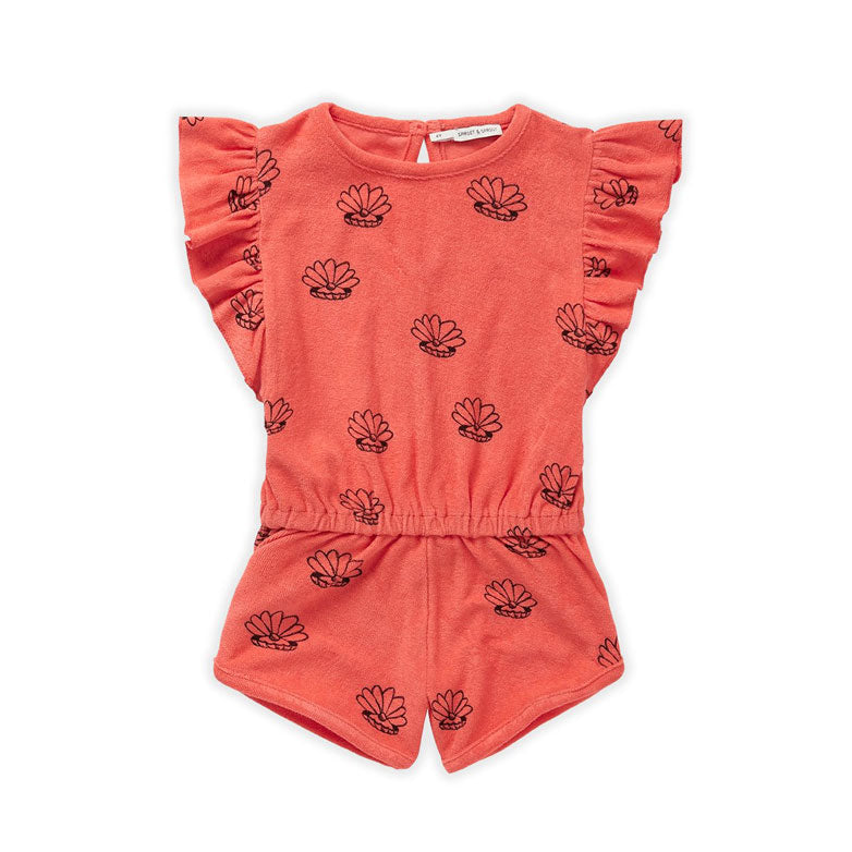 Sproet and Sprout Coral Jumpsuit- Shell Print