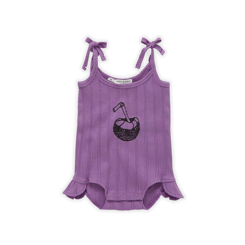 Sproet and Sprout Purple Romper Rib- Coconut