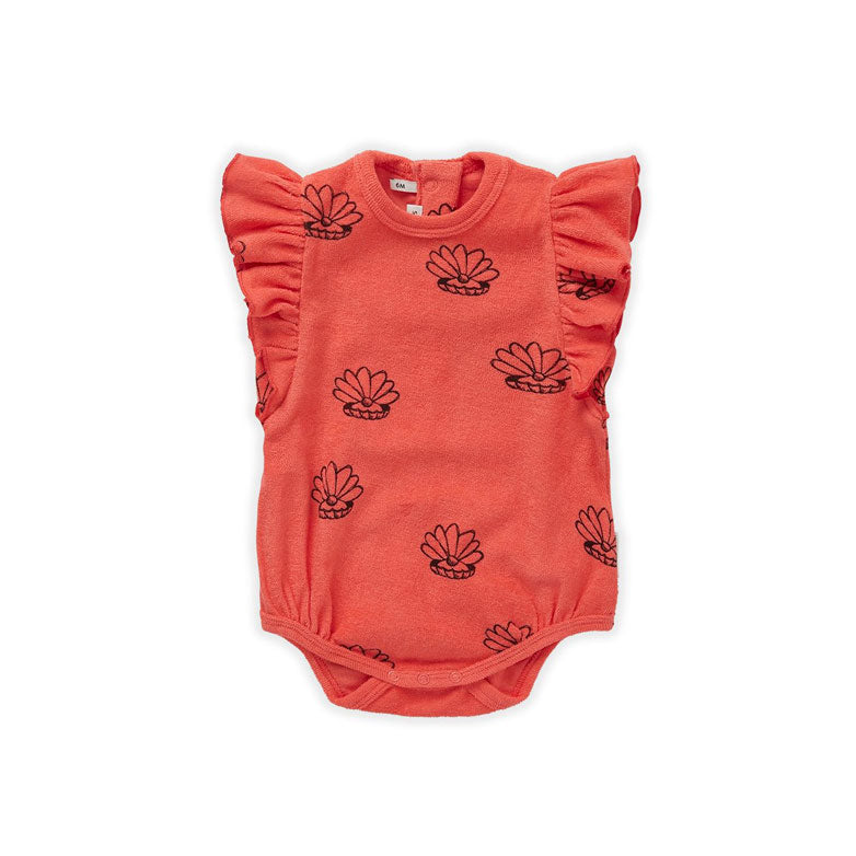 Sproet and Sprout Coral Romper Loose- Shell Print