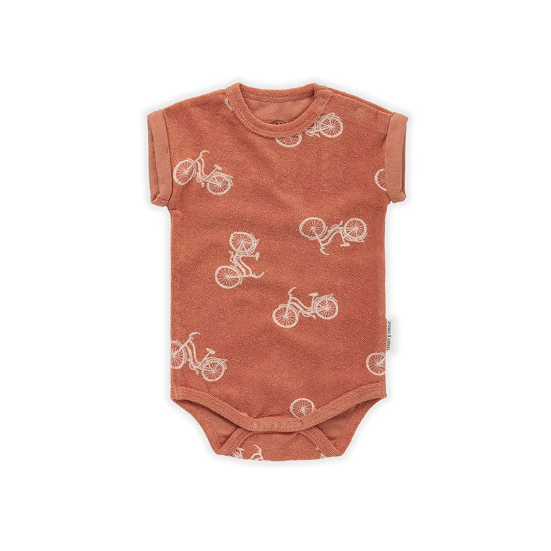 Sproet and Sprout Caf� Terry Romper- Bicycle Print