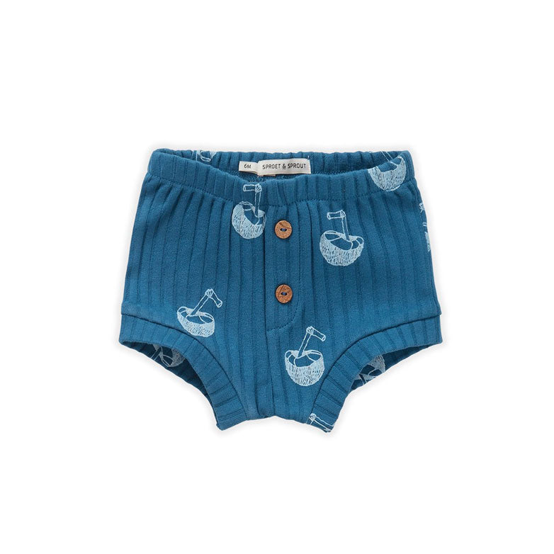 Sproet and Sprout Deep Ocean Baby Short- Coconut Print