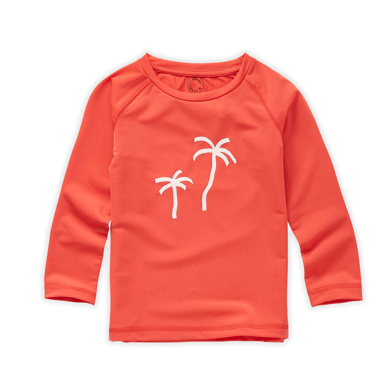Sproet and Sprout Coral Swim T- Shirt- Palmtrees