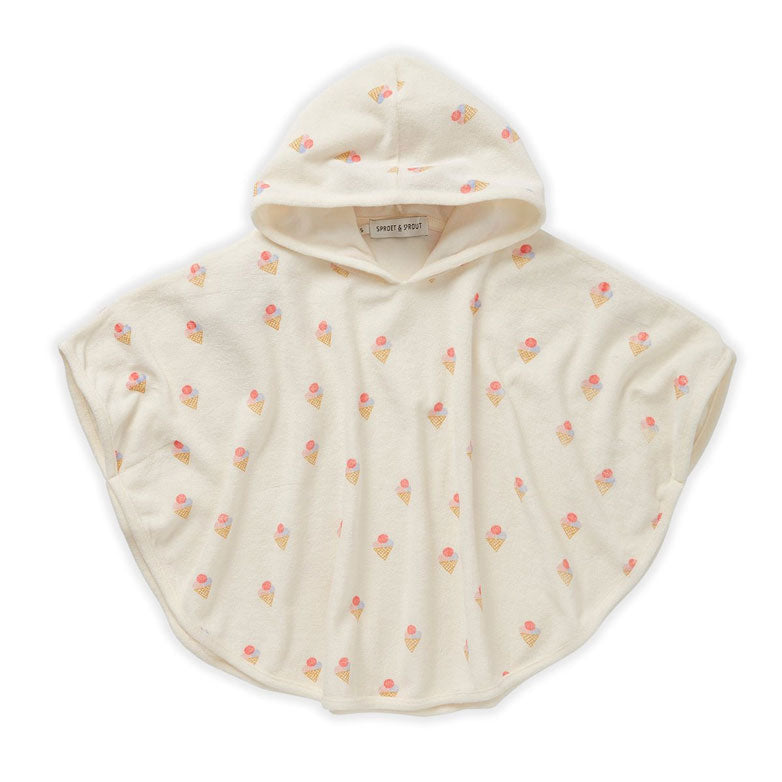 Sproet and Sprout Pear Bath Cape- Ice Cream Print