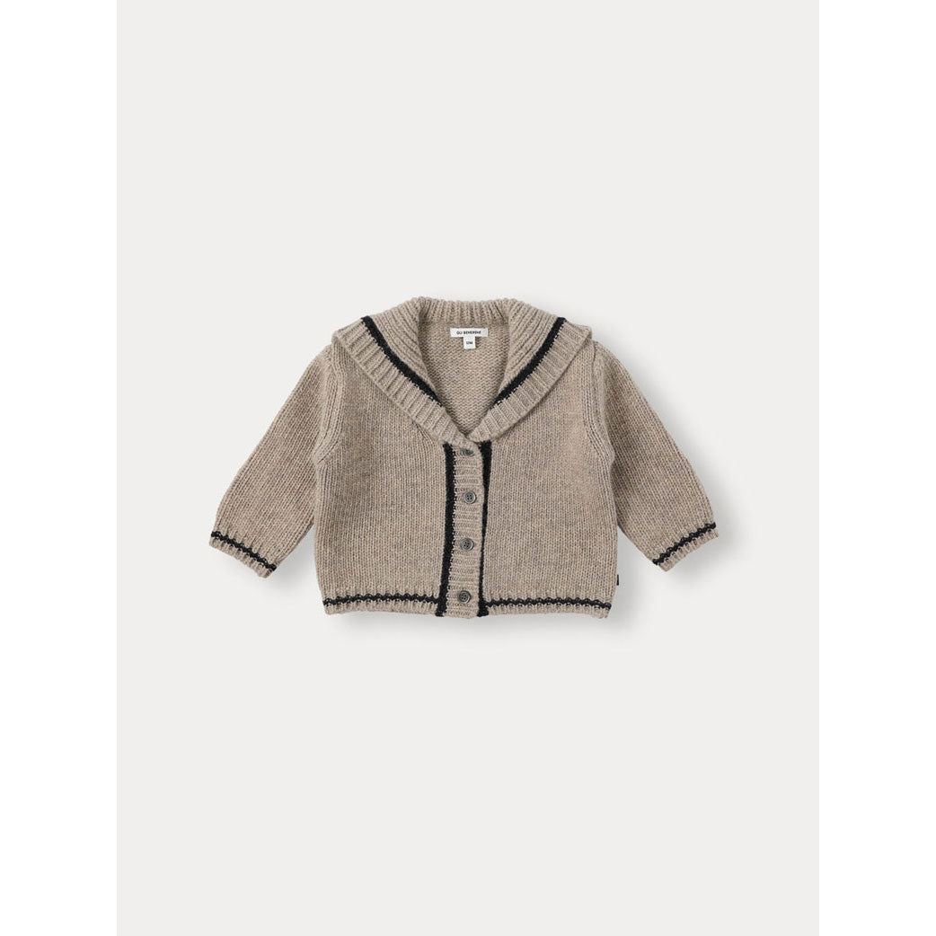 Bene Bene Sand Beige Baby Marine Sailor Knit Cardigan