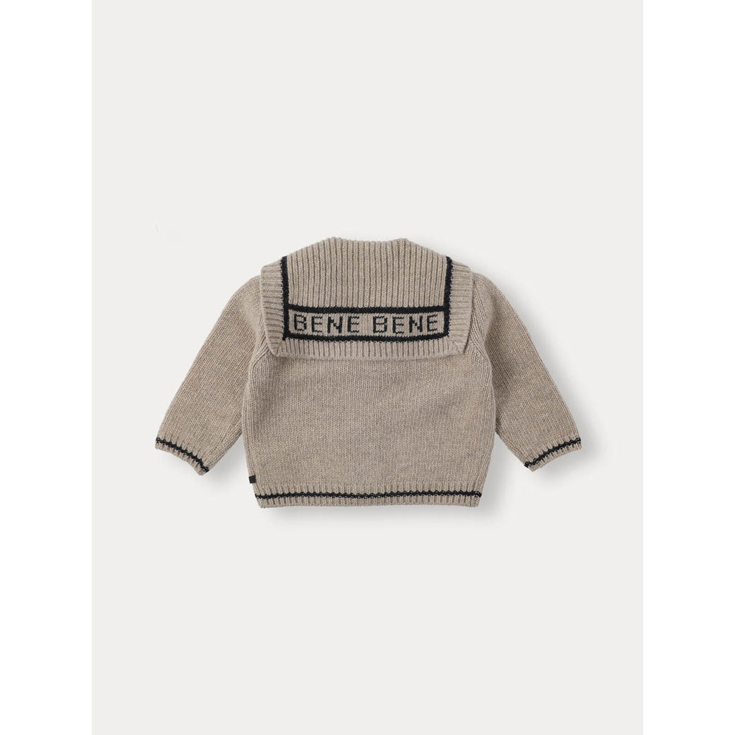 Bene Bene Sand Beige Marine Sailor Knit Cardigan
