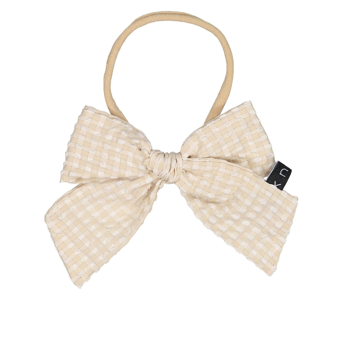Knot Hairbands Tan Seersucker Bow Band