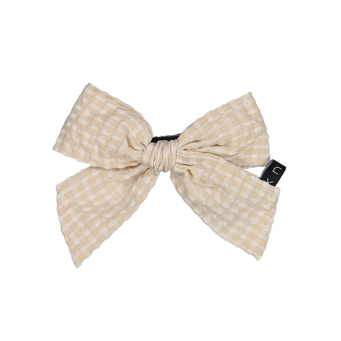 Knot Hairbands Tan Seersucker Bow Clip