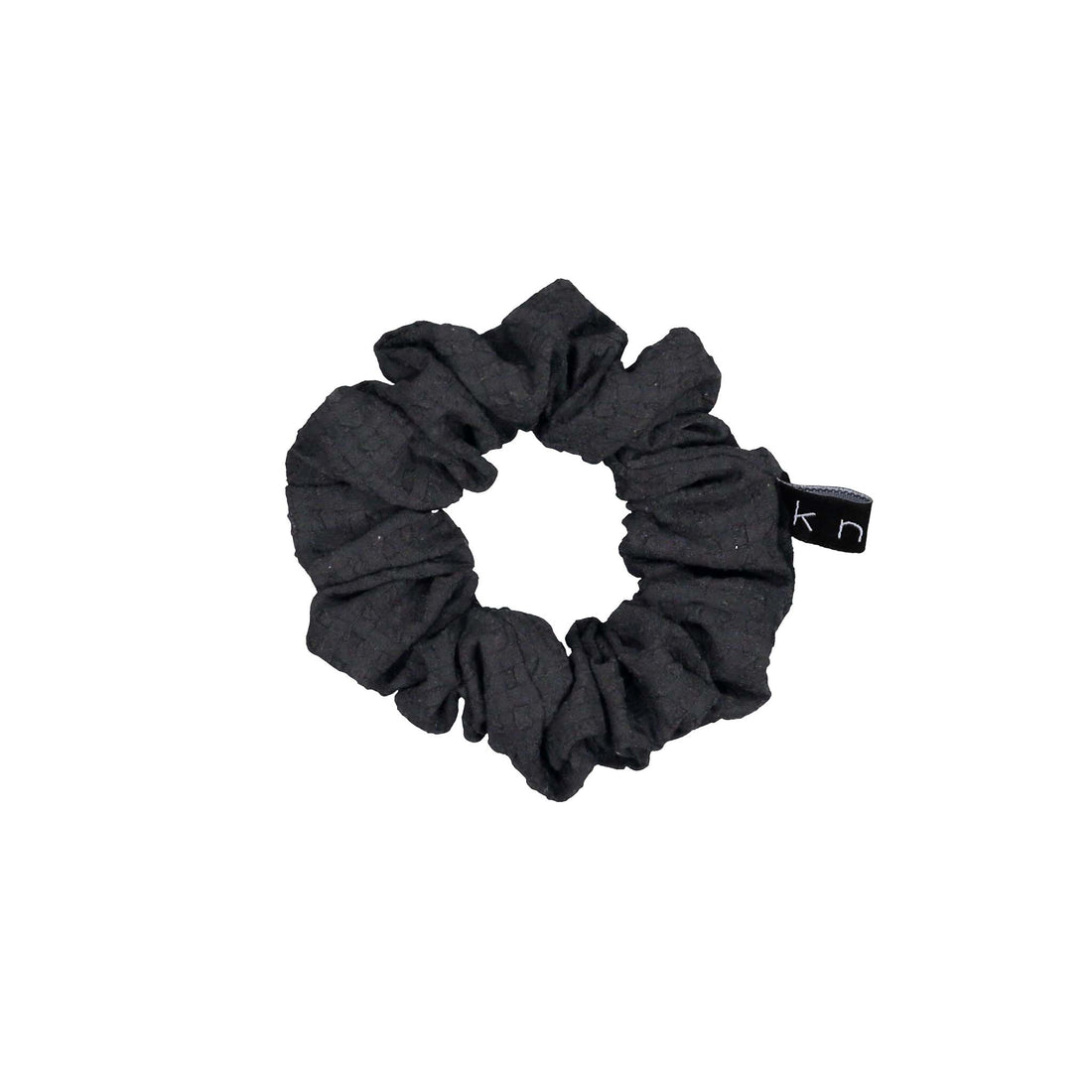 Knot Hairbands Black Seersucker Petite Scrunchie