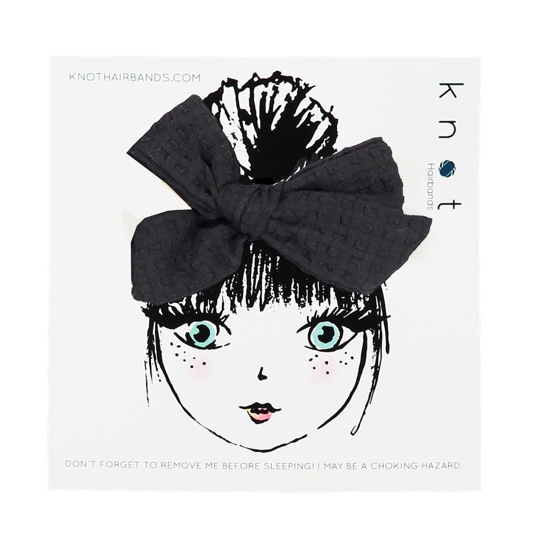 Knot Hairbands Black Seersucker Bow Clip