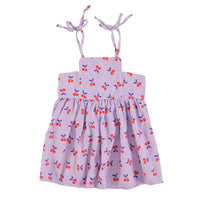 Piupiuchick Purple/White Cherry Print Short Dress