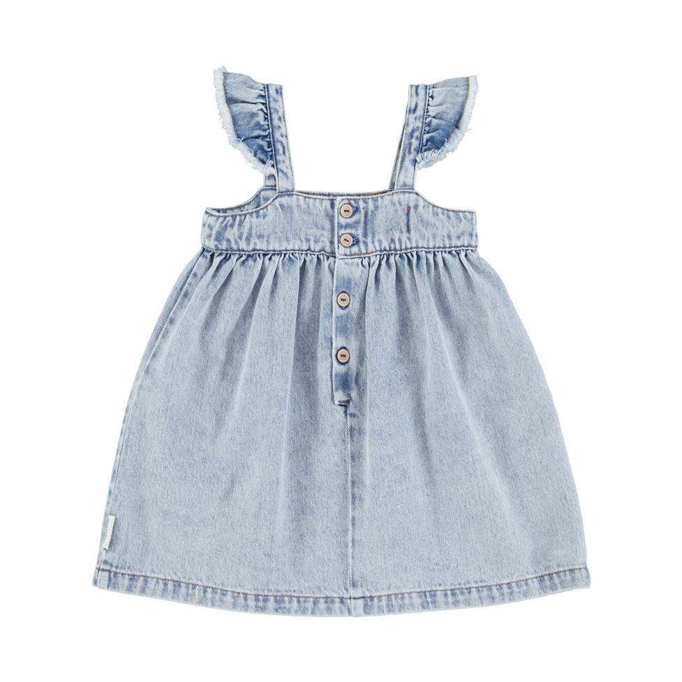 Piupiuchick Washed Blue Denim Short Dress