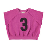 Piupiuchick Fuchsia 3 Print Sleeveless Sweatshirt