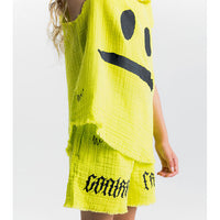 Nununu Hot Lime Muslin Beach Shorts