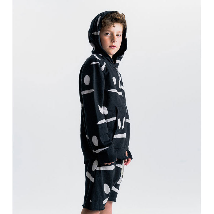 Nununu Black Smirks Zip Hoodie