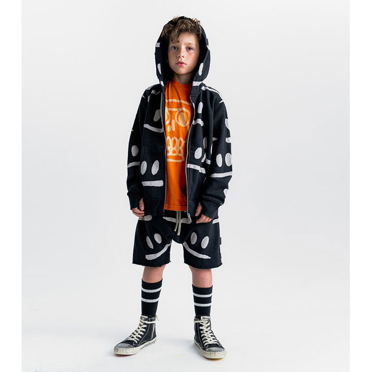 Nununu Black Smirks Zip Hoodie