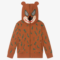Stella Mccartney Brown Bear Funny Zip Up Hoodie