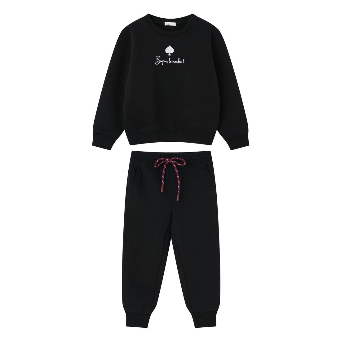 Coco Blanc Black Sweatshirt Set