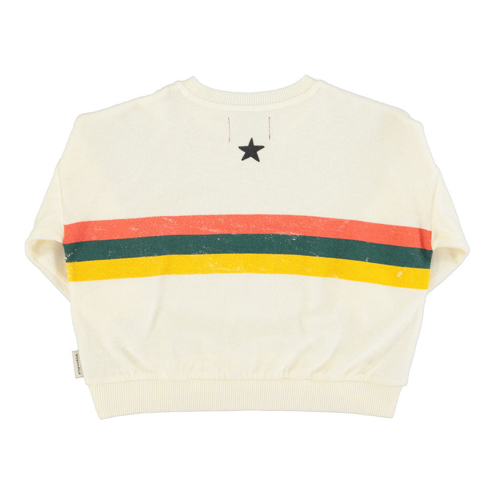 Piupiuchick Ecru Multicolor Stripes Print Sweatshirt