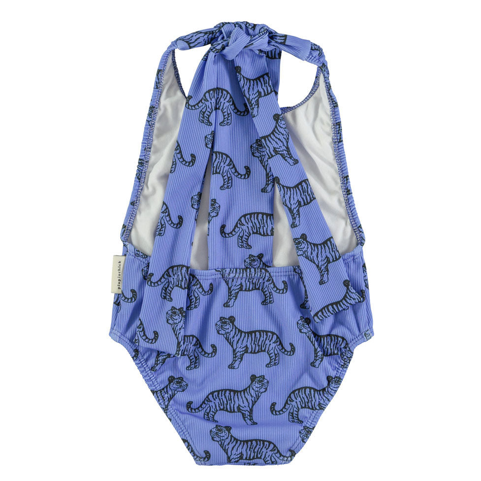 Piupiuchick Blue W/ Black Tigers Swimsuit