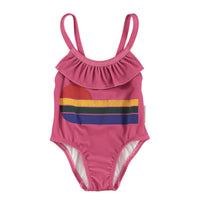 Piupiuchick Aubergine Multicolor Wave Swimsuit