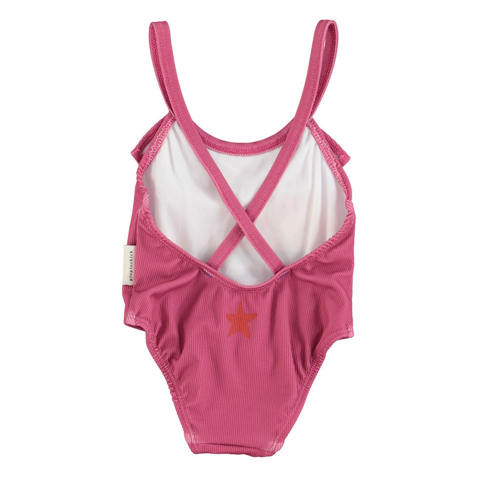 Piupiuchick Aubergine Multicolor Wave Swimsuit
