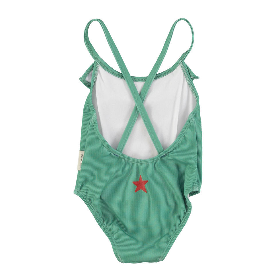Piupiuchick Green Cherry Print Swimsuit