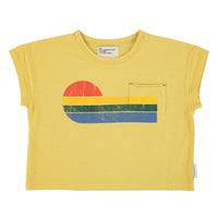 Piupiuchick Yellow Multicolor Wave Print Tee