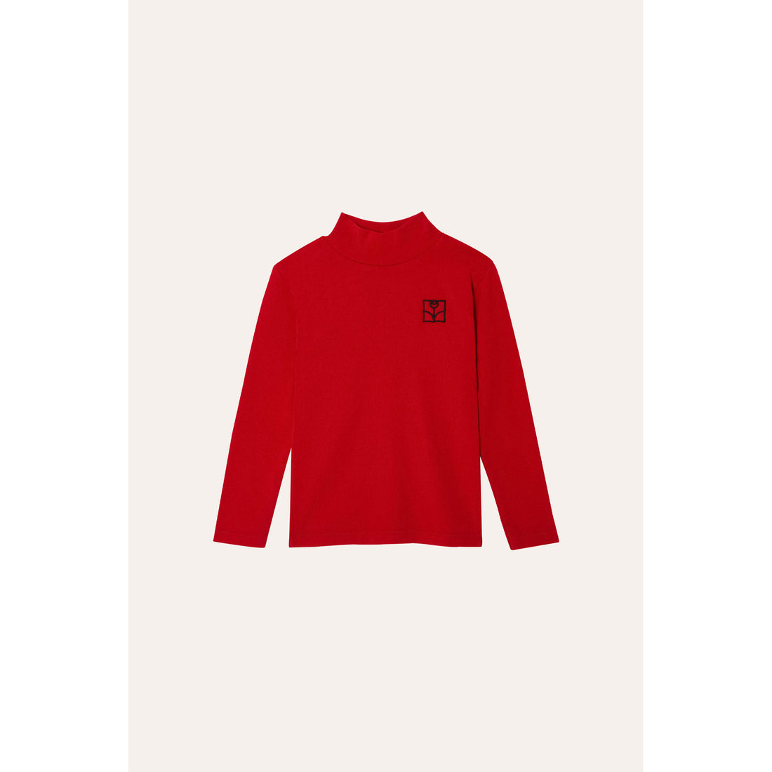 The Campamento Red Flower Detail Turtleneck