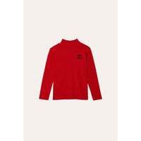The Campamento Red Flower Detail Turtleneck