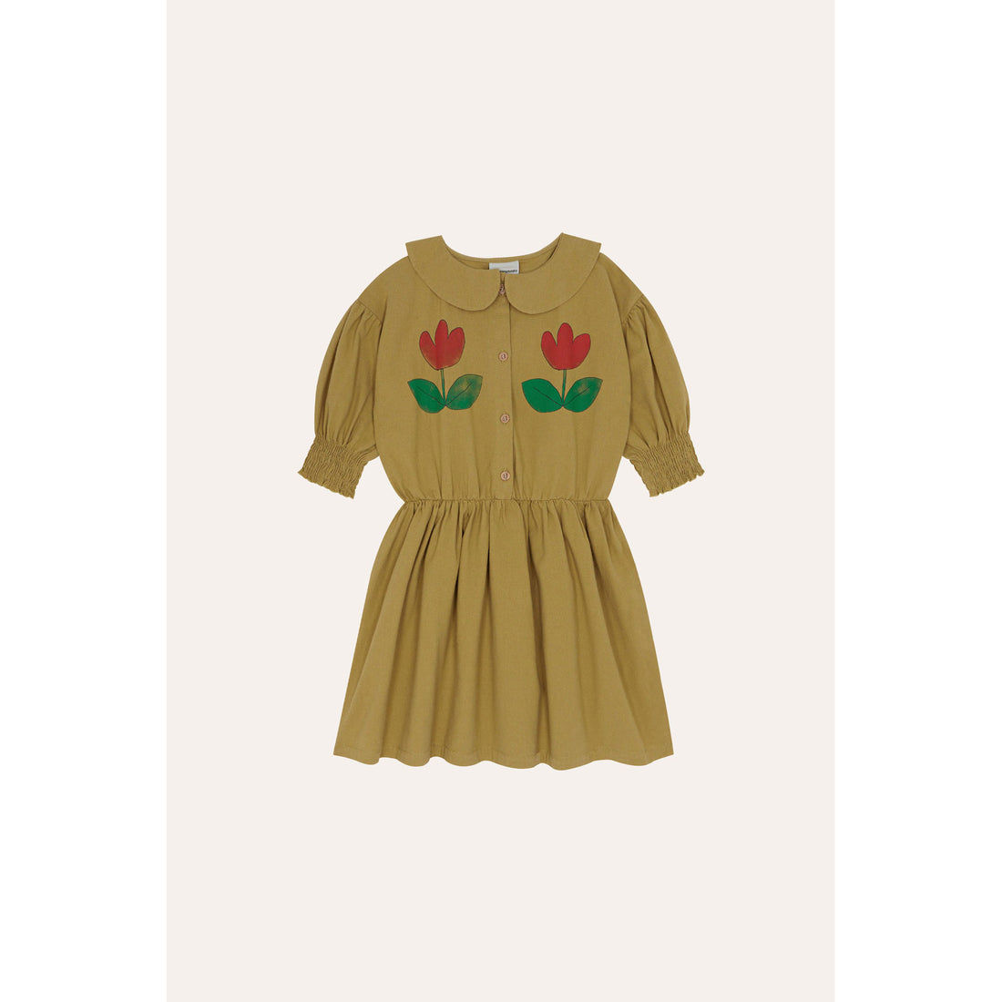 The Campamento Green Tulip Collar Dress