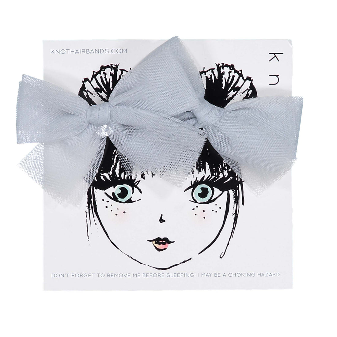 Knot Hairbands Blue Tulle Bow Clip Set