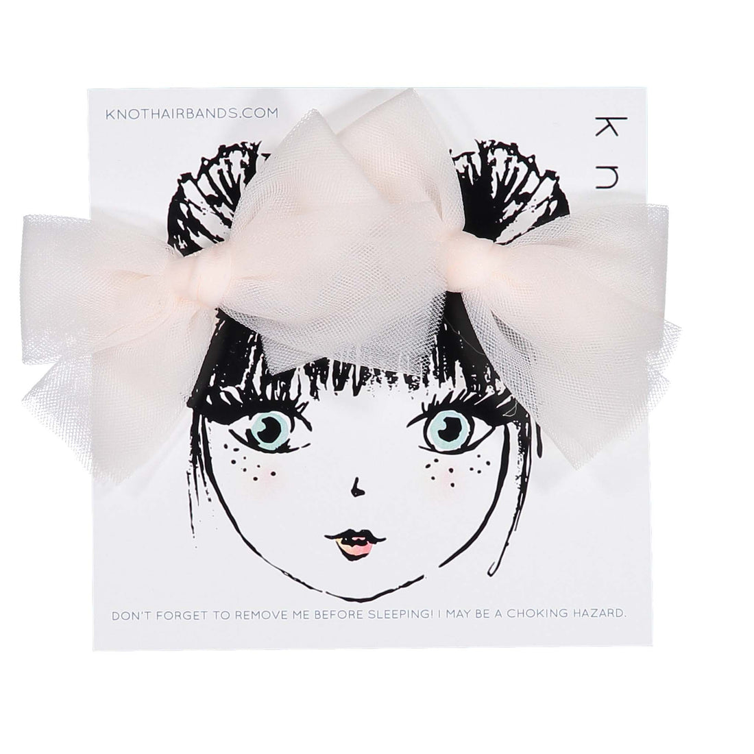 Knot Hairbands Pale Pink Tulle Bow Clip Set