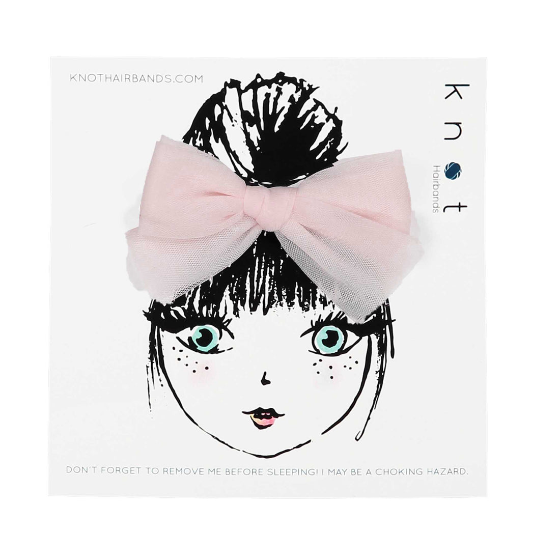 Knot Hairbands Pale Pink Tulle Bow Clip
