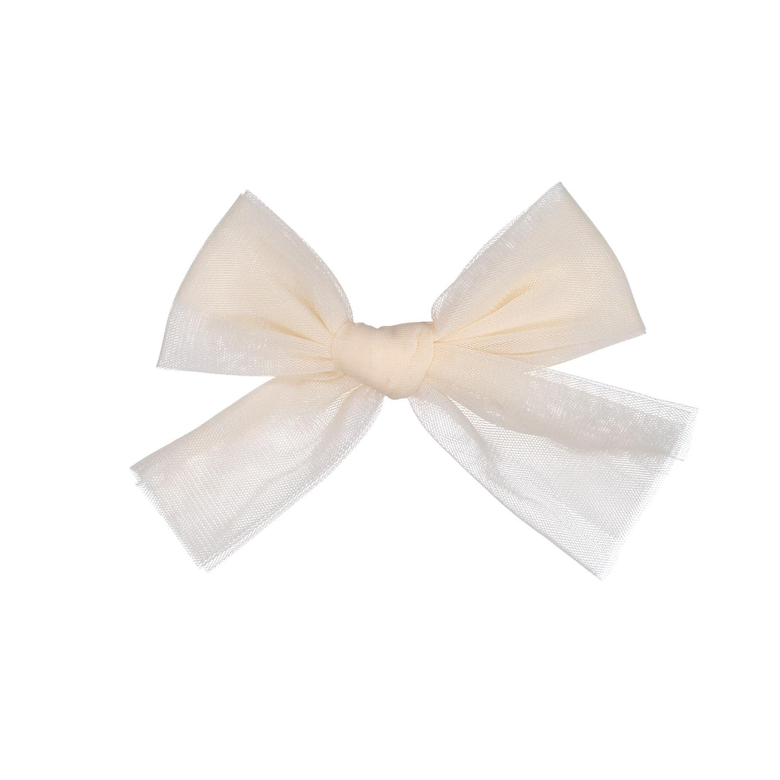 Knot Hairbands Creme Tulle Bow Clip