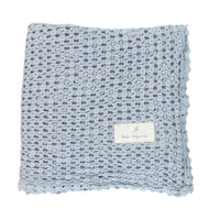 Bebe Organic  Steel Blue Wafle Blanket