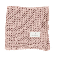 Bebe Organic Dusty Rose Waffle Blanket