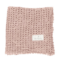 Bebe Organic Dusty Rose Waffle Blanket