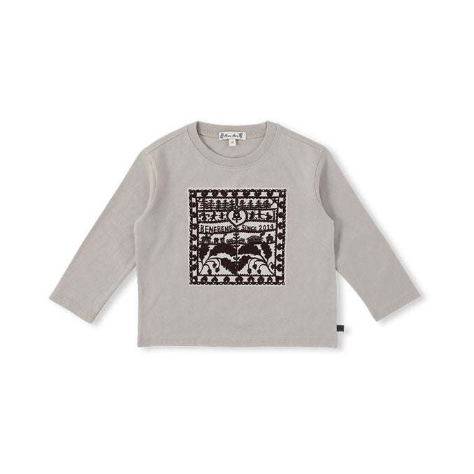 Bene Bene Warm Grey Woodcut T-shirt