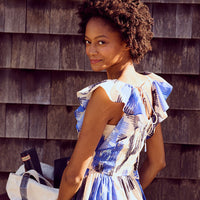 Pink Chicken Blue Ikat Womens Alessandria Dress