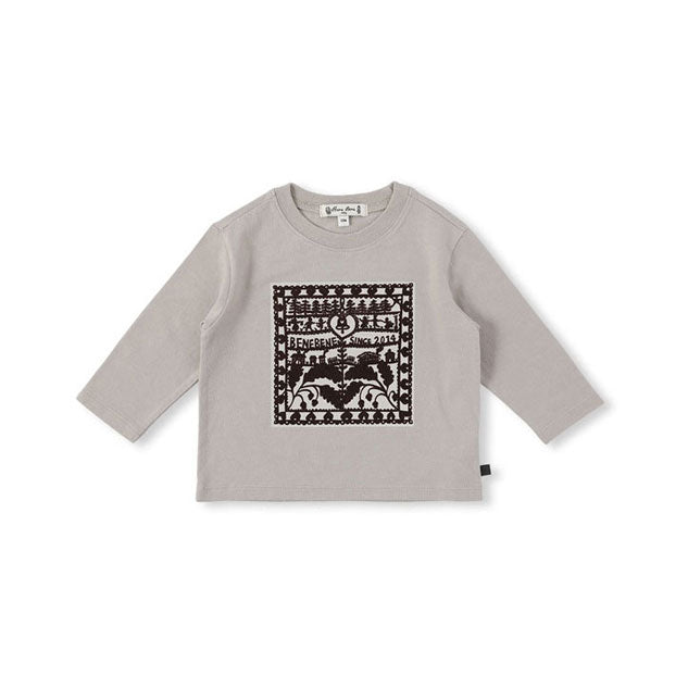 Bene Bene Warm Gray Woodcut Baby T-shirt