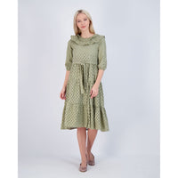 Ava and Lu Pistachio Layered Collar Dress