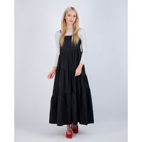 Ava and Lu Black Tiered Maxi Dress