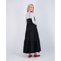 Ava and Lu Black Tiered Maxi Dress