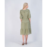 Ava and Lu Pistachio Layered Collar Dress