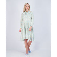 Ava and Lu Blue Floral Neck Tie Dress