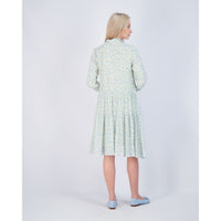 Ava and Lu Blue Floral Neck Tie Dress